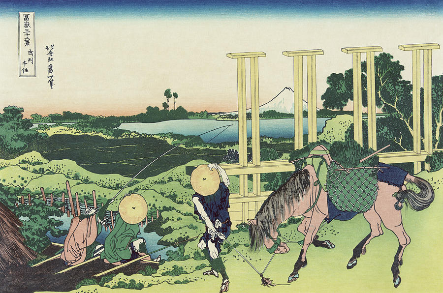 Bushu Senju - Thirty Six Views of Mount Fuji - Hokusai Painting by War Is Hell Store