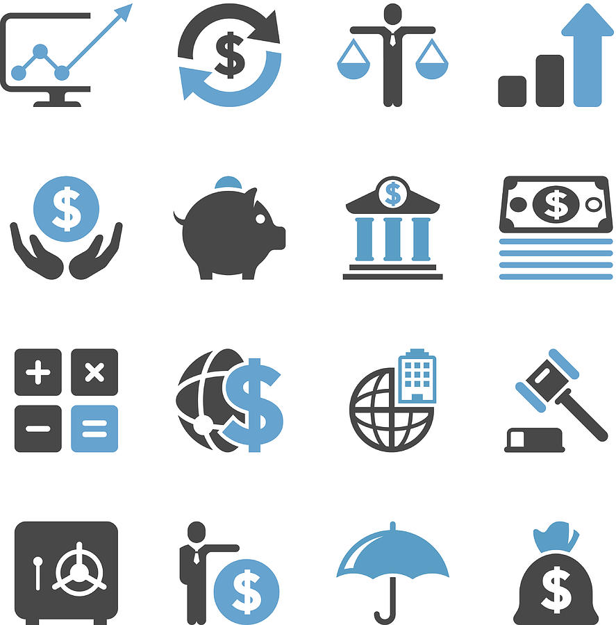 Business ＆ Finance Icon Set | Concise Series Drawing by RENGraphic