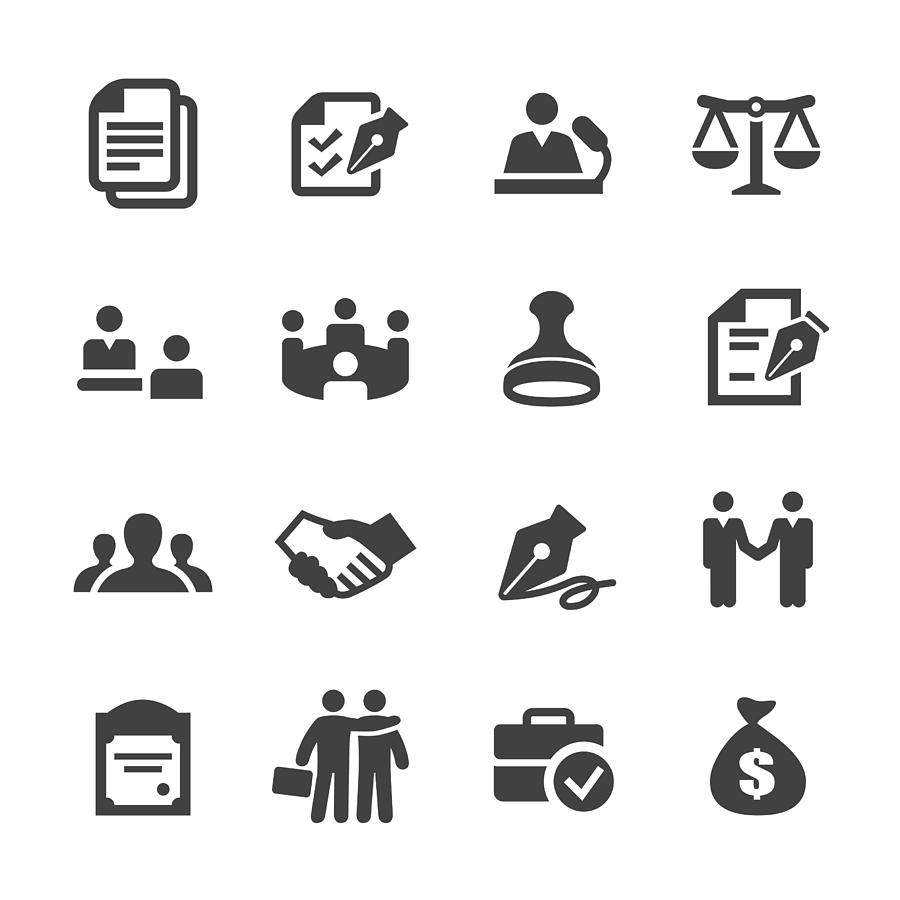 Business Agreement and Cooperation Icons - Acme Series Drawing by -victor-