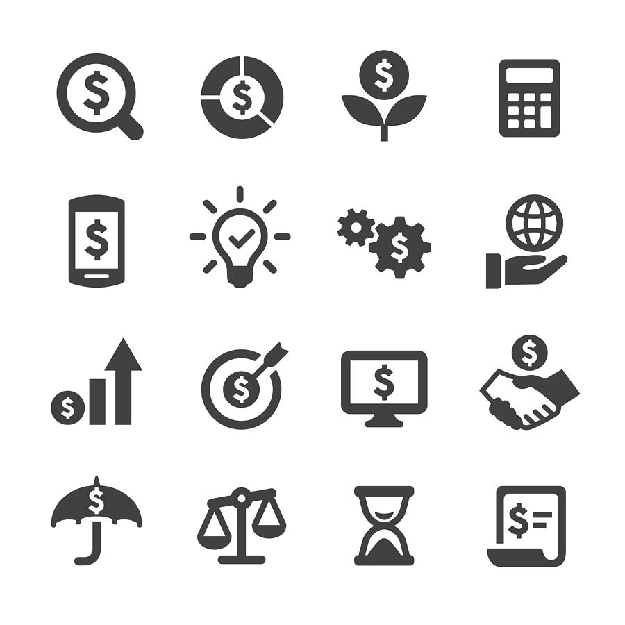 Business and Investment Icons Set - Acme Series Drawing by -victor-