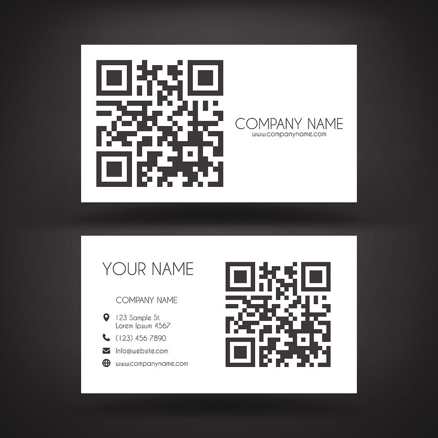 Business Card Template with QR-Code Drawing by Bgblue