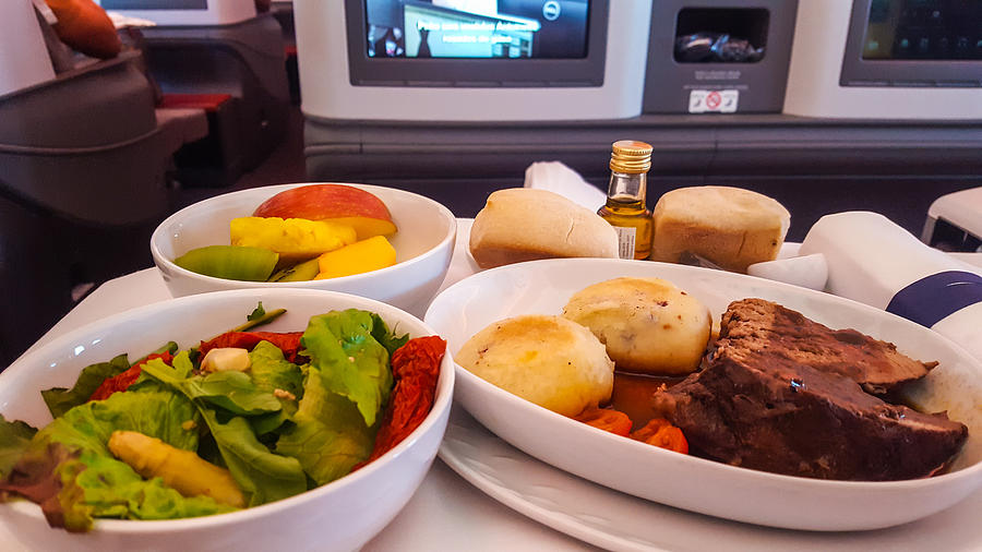 Business class meal at the airplane Photograph by Ruben Earth