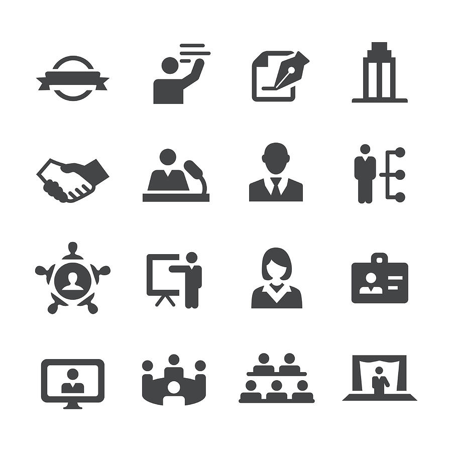 Business Convention Icons - Acme Series Drawing by -victor-