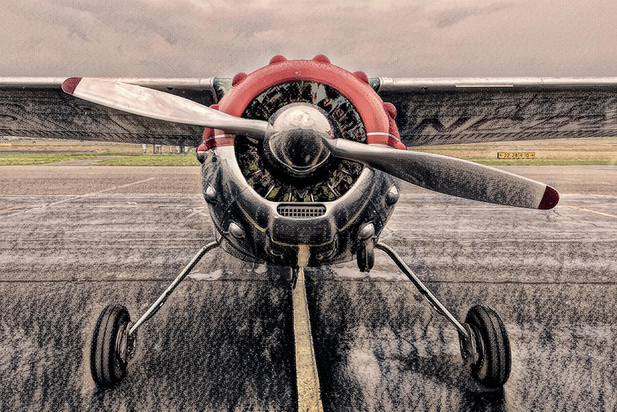 Business End Of A Cessna Businessliner In Charcoal Photograph
