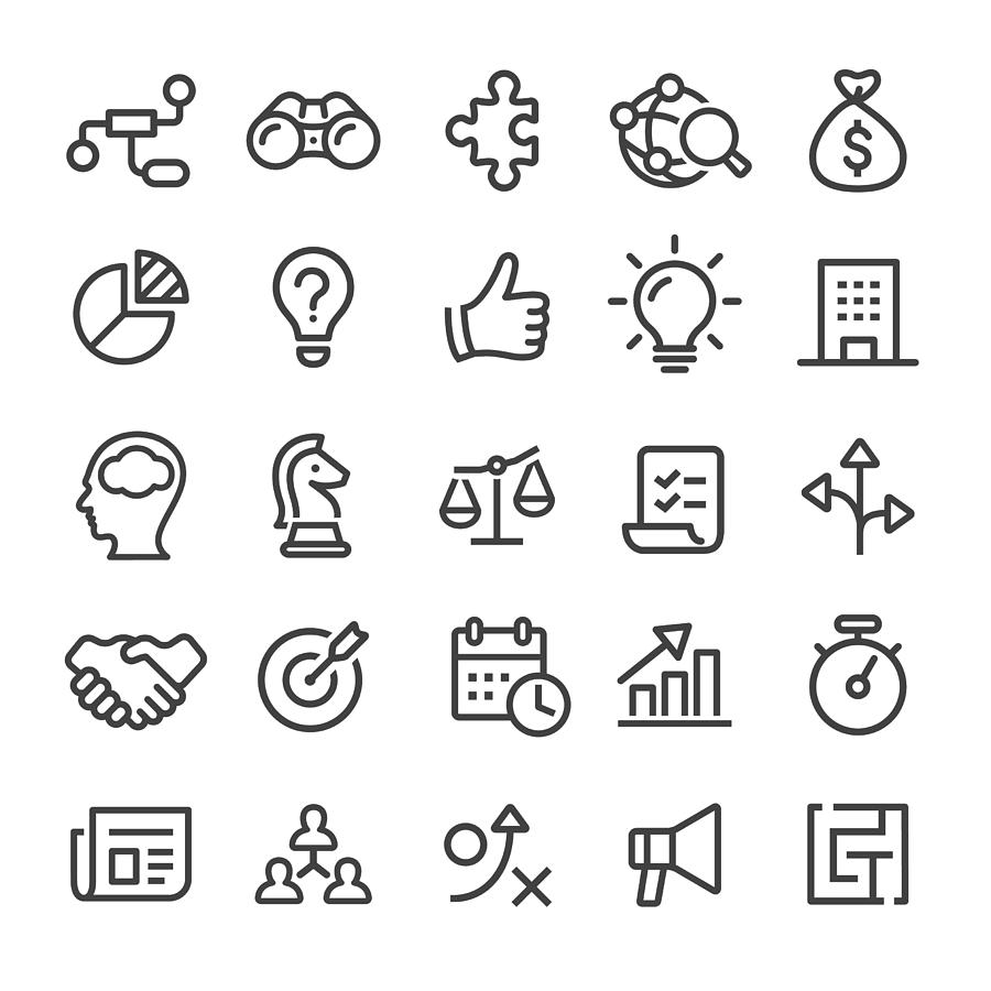 Business Icons - Smart Line Series Drawing by -victor-