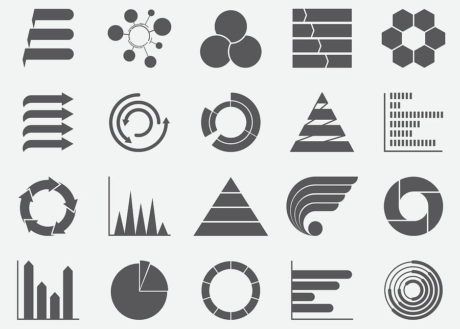 Business Infographics Graph Icons Drawing by LueratSatichob