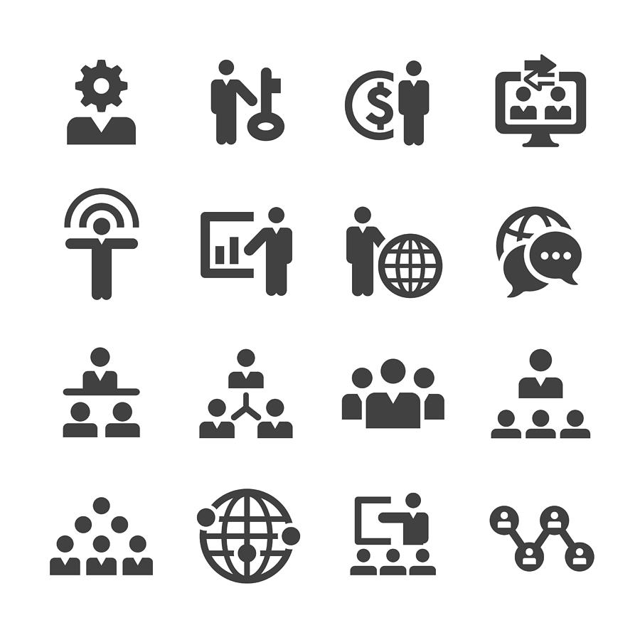 Business Network Icons Set - Acme Series Drawing by -victor-