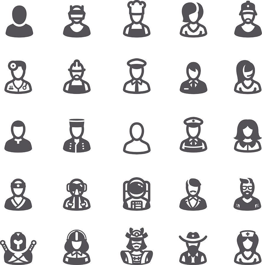 Business people avatars icons Drawing by Forest_strider