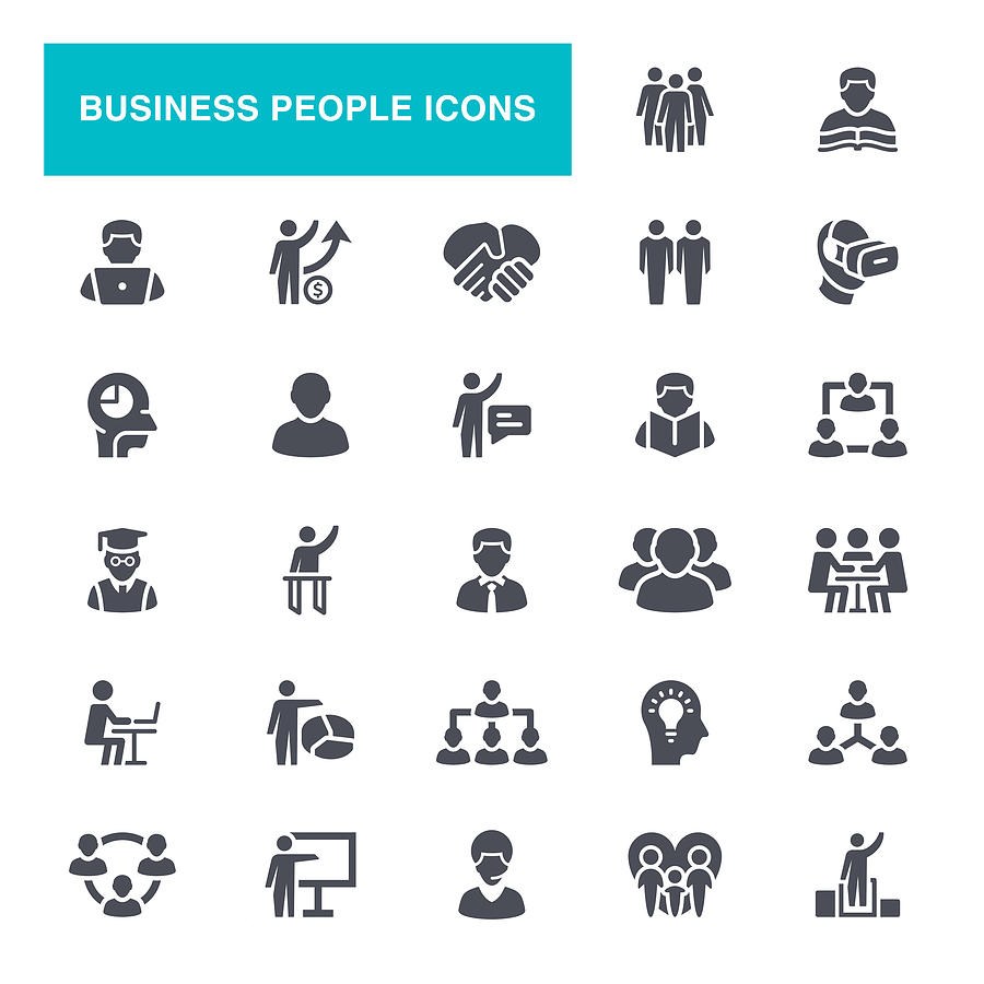 Business People Icons Drawing by Forest_strider