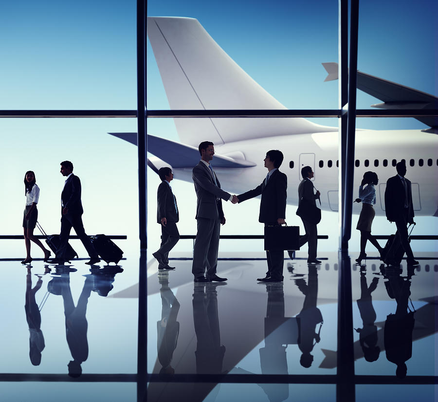 Business People Travel Handshake Airport Concept Photograph by Rawpixel