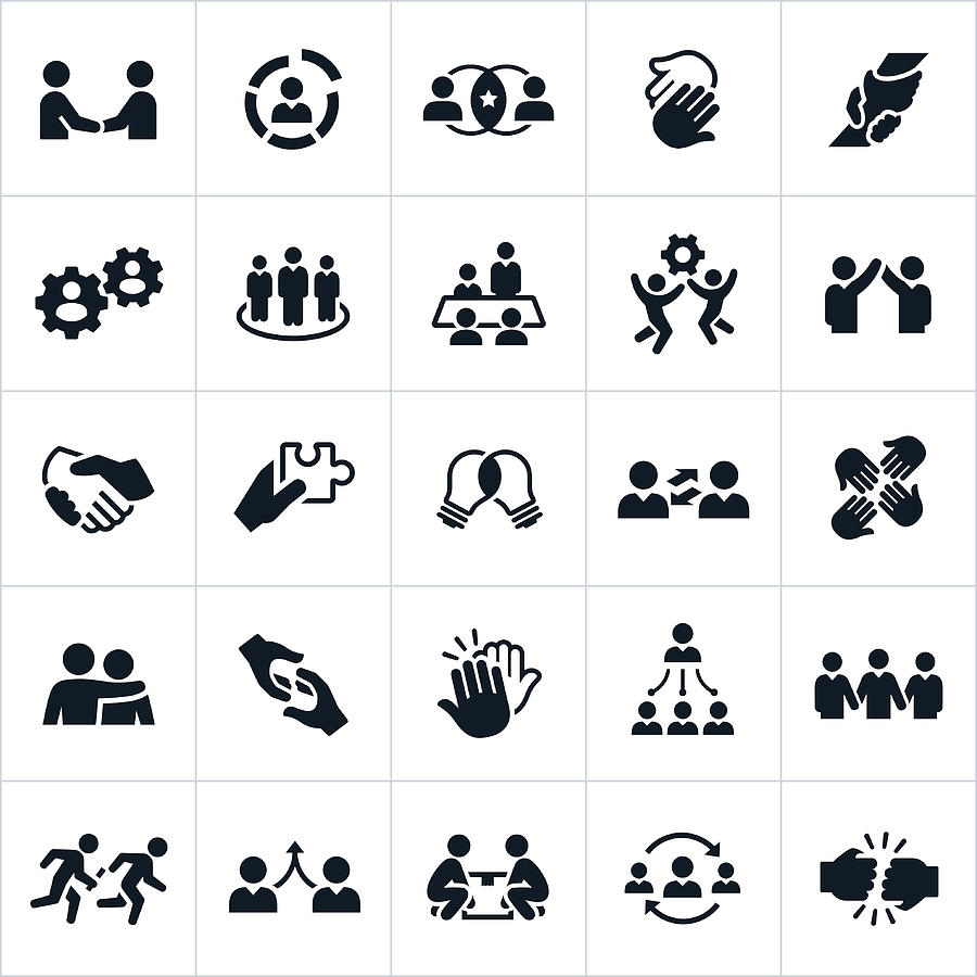 Business Teamwork Icons Drawing by Appleuzr