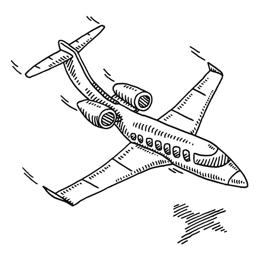 Business Travel Aircraft Drawing Drawing by FrankRamspott
