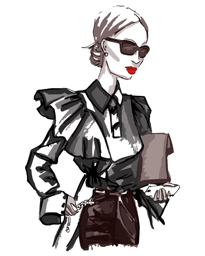 Premium Vector | Fashion woman with cool coat holding bag
