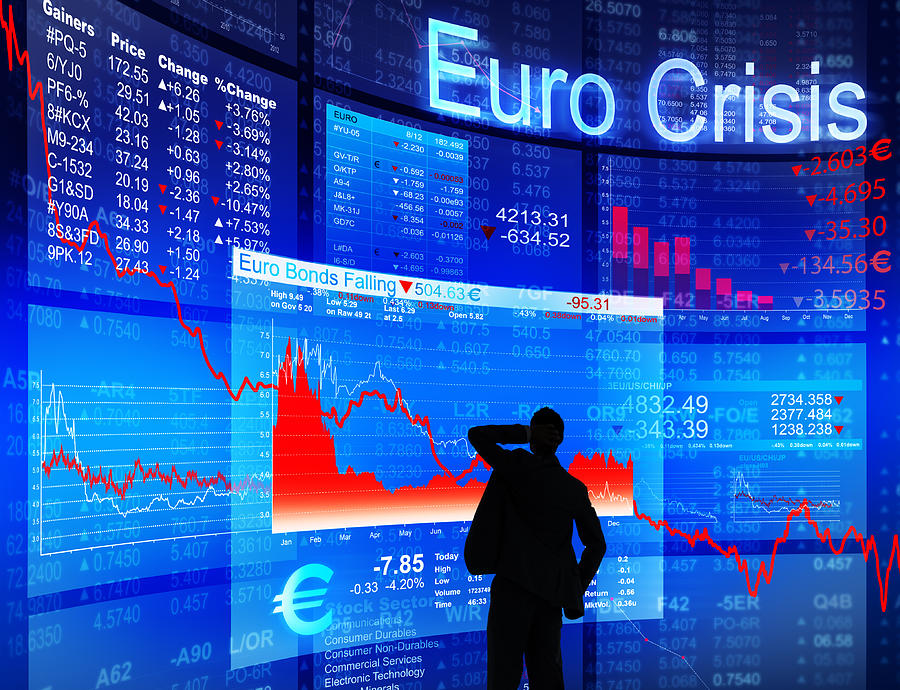 Businessman Facing Euro Crisis Photograph by Rawpixel