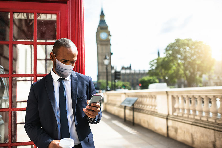 Businessman In London With Mask Photograph by Franckreporter