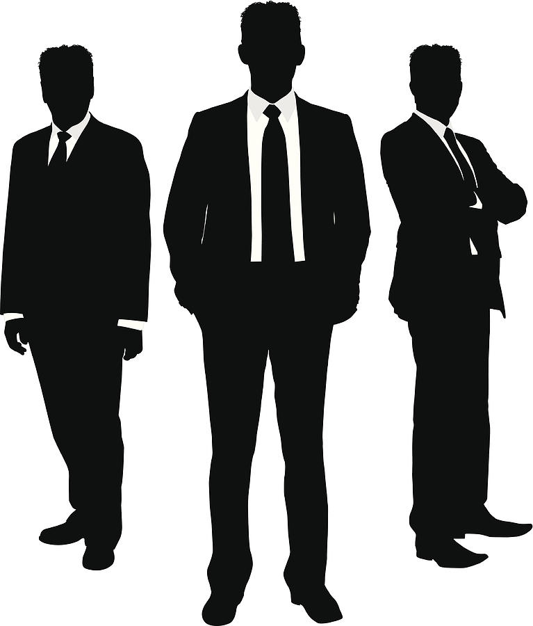 Businessman silhouette trio Drawing by Bamlou