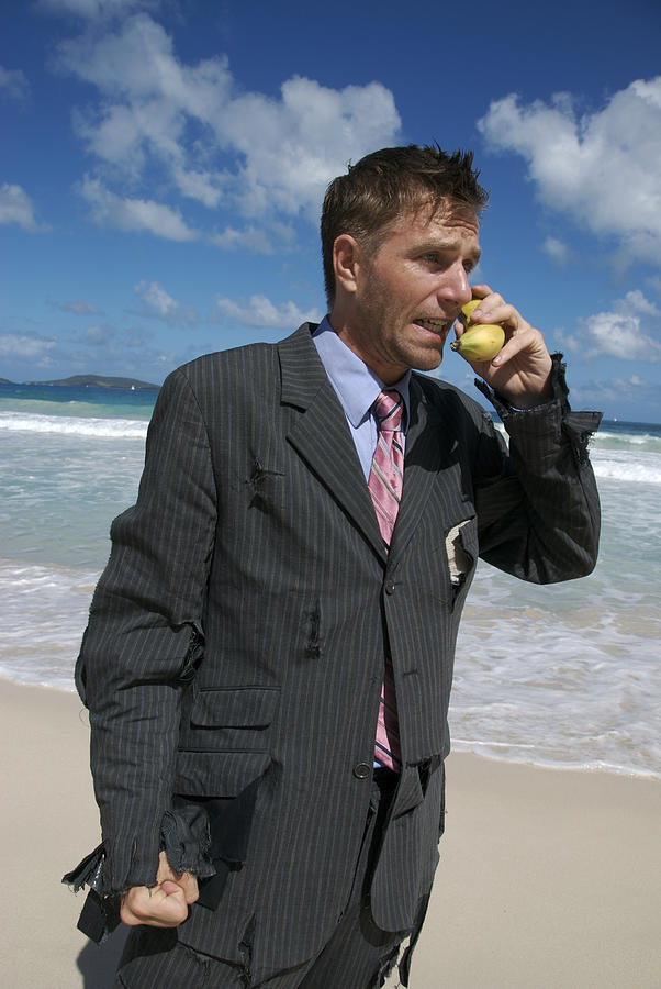 Businessman Yells on Banana Phone Photograph by PeskyMonkey