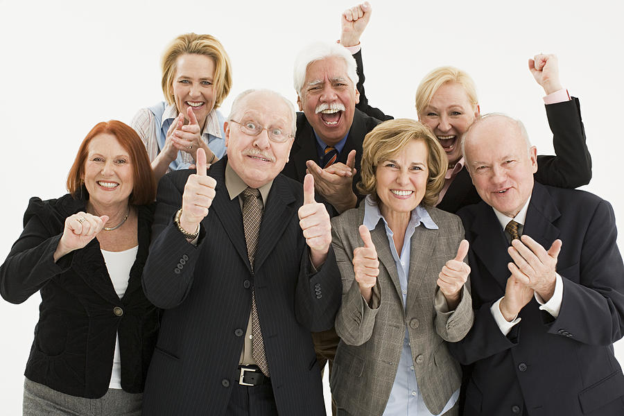 Businesspeople cheering Photograph by Image Source