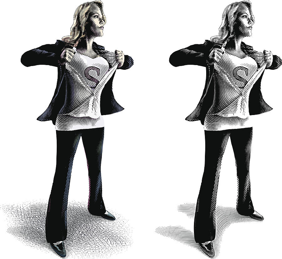 Businesswoman as Superwoman Drawing by GeorgePeters