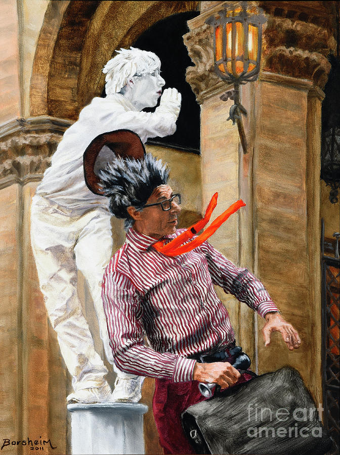 Architecture Painting - Buskers in Firenze Italy by Kelly Borsheim