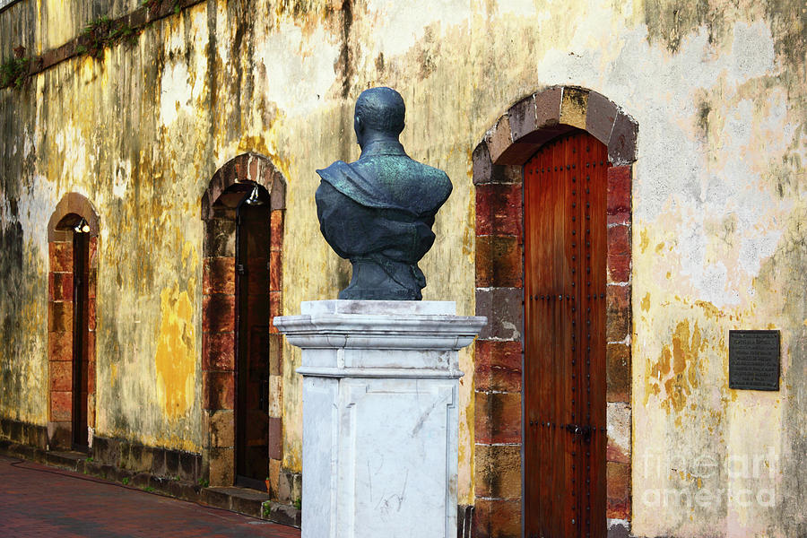 Bust and Doorways in Plaza de Francia Panama City Photograph by James Brunker