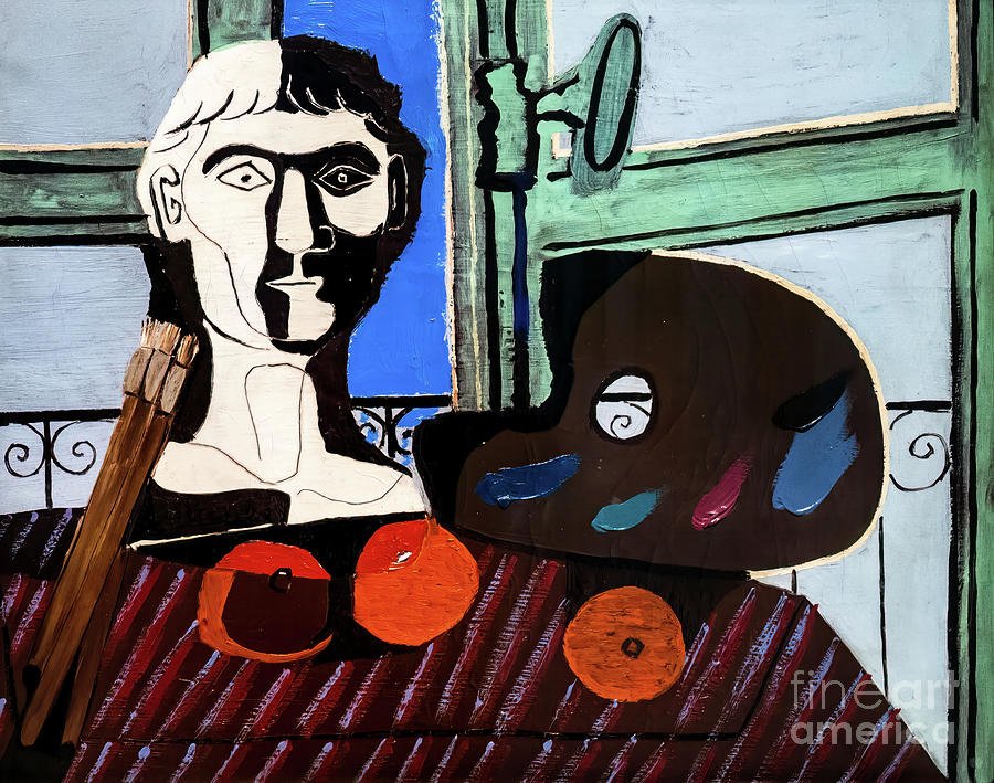 Bust and Palette by Pablo Picasso 1925 Painting by Pablo Picasso