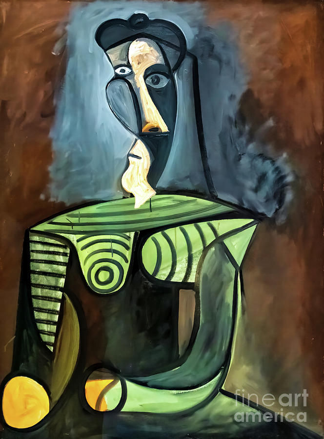 Bust of a Woman by Pablo Picasso 1943 Painting by Pablo Picasso