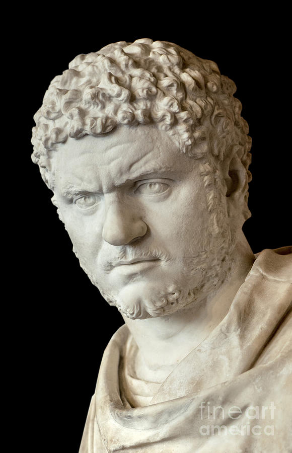 Bust Of Emperor Caracalla, Roman Civilization Sculpture by Roman School