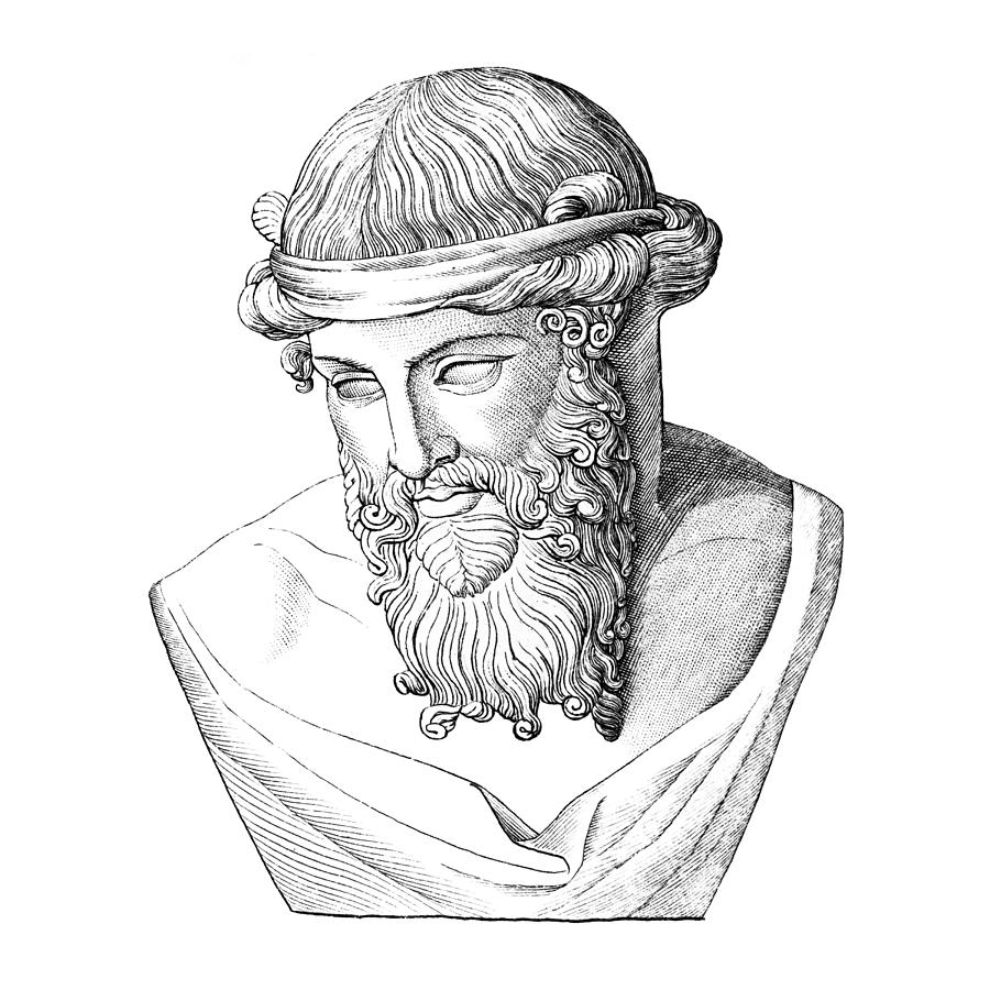 Bust of Plato, Ancient Greek Philosopher Drawing by Wynnter