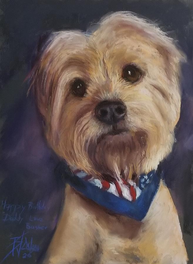 Patriotic Dog Pastel - Buster by Billie Colson