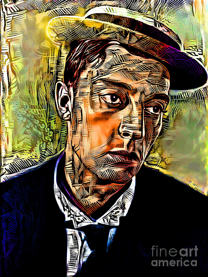 Buster Keaton in Comic Book Action Style 20220704 Mixed Media by Wingsdomain Art and Photography
