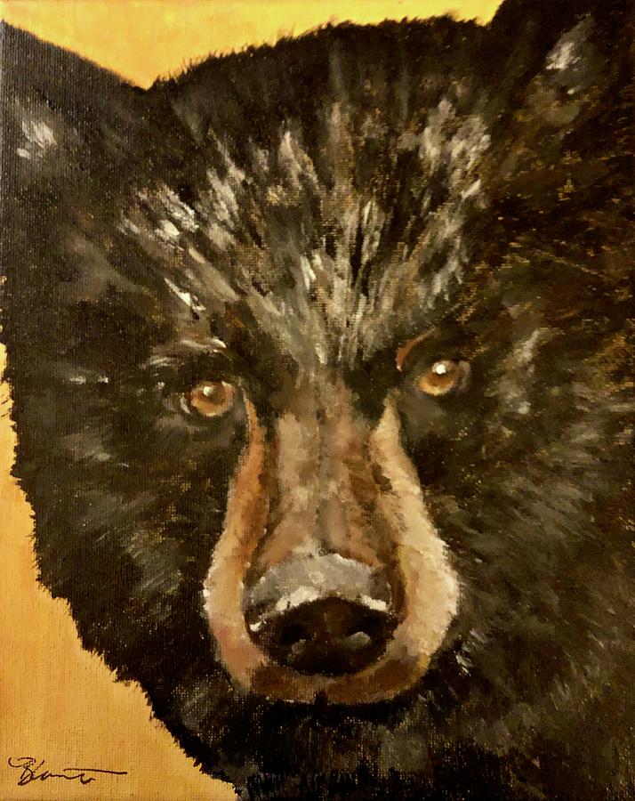 Black Bear Painting - Buster the Black Bear by Barbara Cantelon