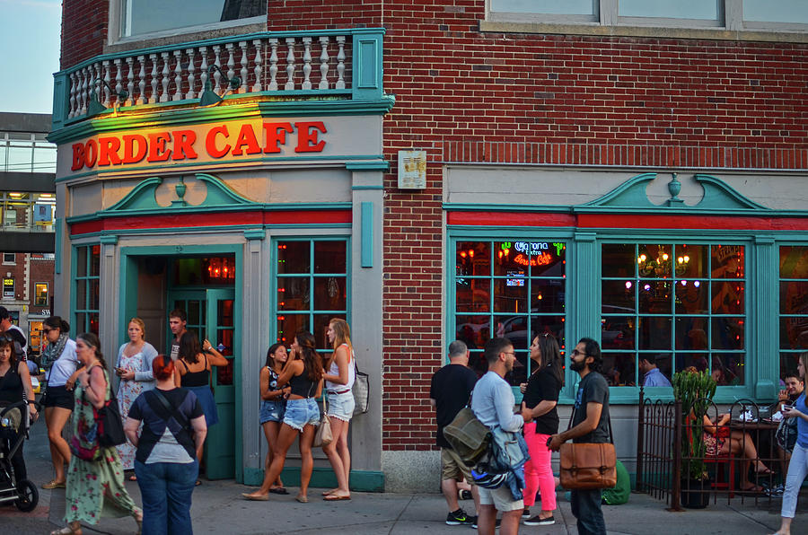Bustling Summer Evening at the Border Cafe Church Street Harvard Square 2014 Photograph by Toby McGuire