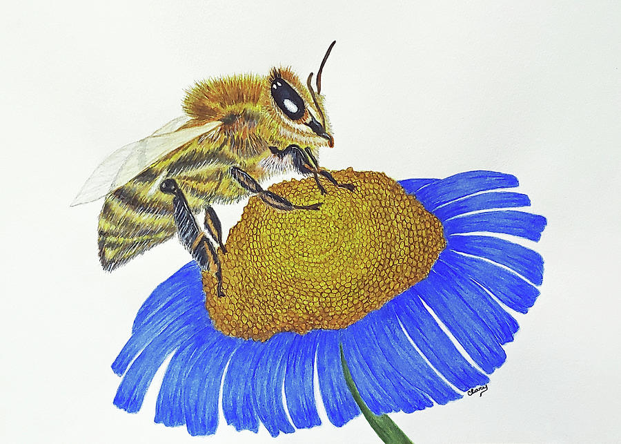 Busy Bee Painting by Linda Clary