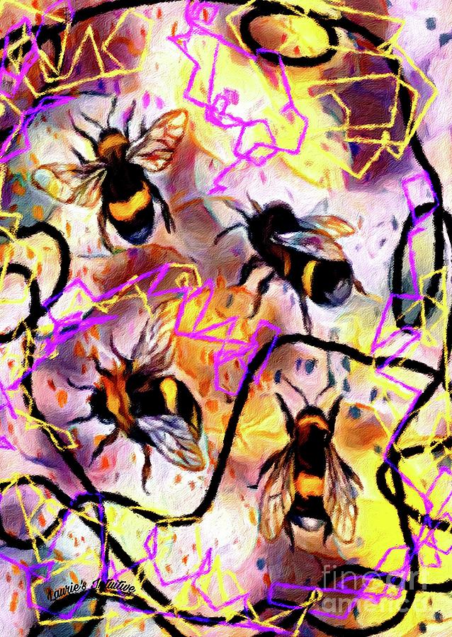 Busy Bees Mixed Media by Lauries Intuitive