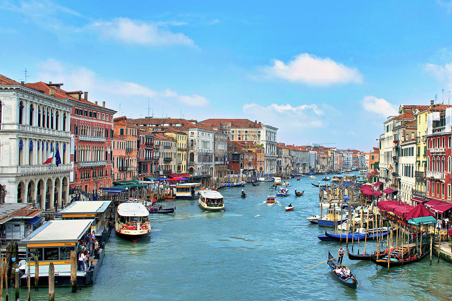Busy Canal Scene in Venice Photograph by Matthew DeGrushe