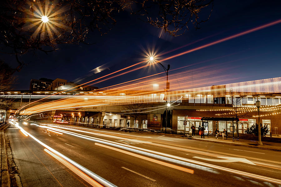 Busy Chicago street time exposure Photograph by Sven Brogren