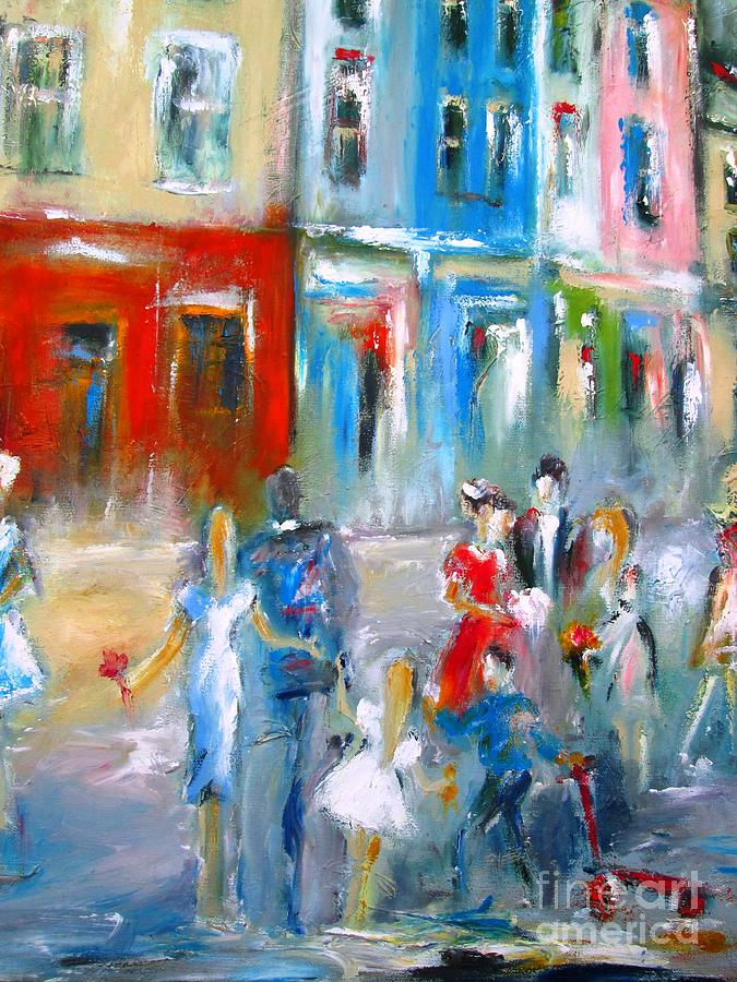 Painting Of Busy Day On Quay Street Galway Ireland 2020 Photograph by Mary Cahalan Lee - aka PIXI