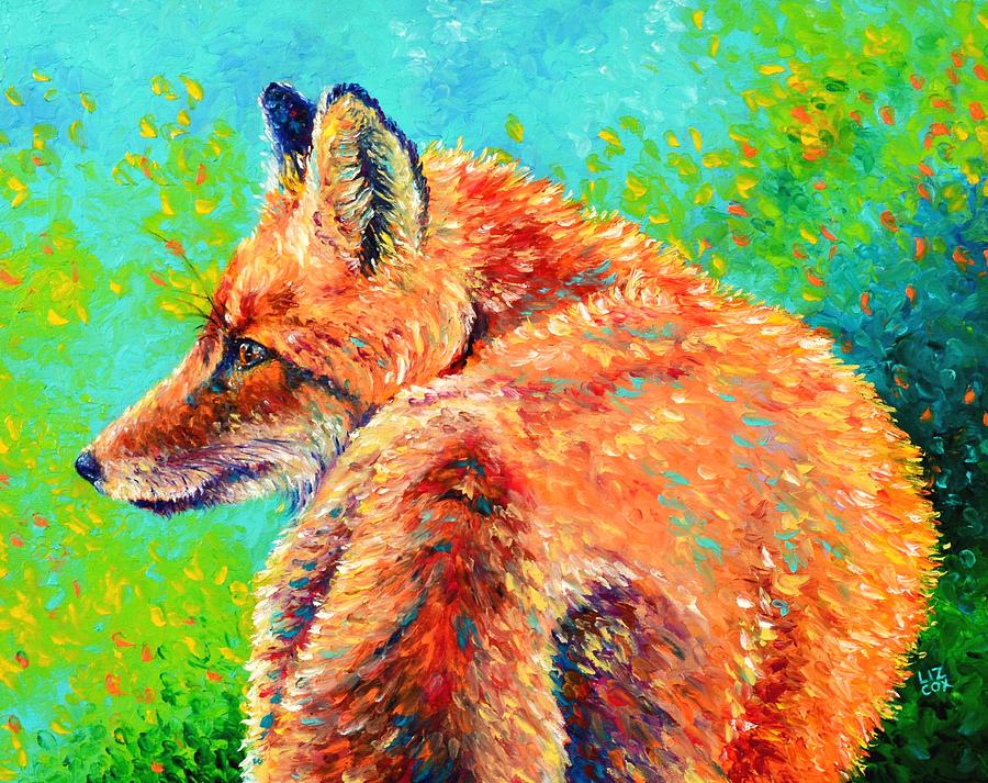 Busy Fox Painting by Elizabeth Cox