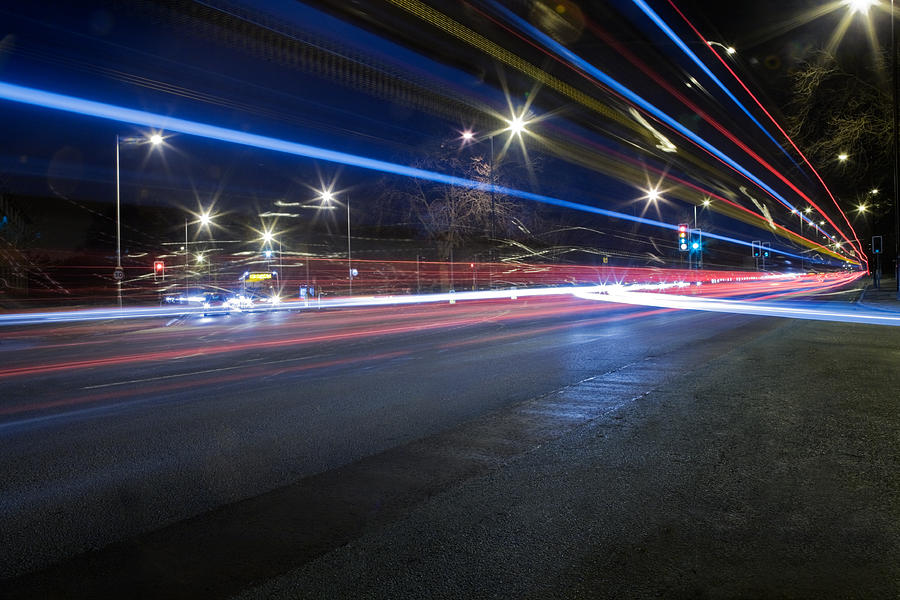 Busy Road Junction at Night-See lightbox below for related images Photograph by Andrewmedina