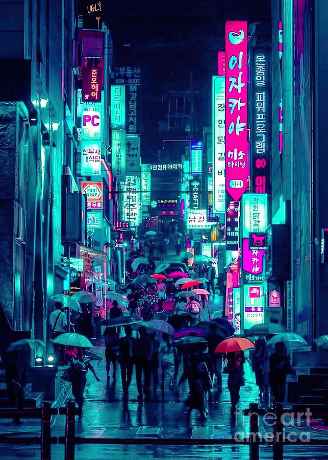 Busy Seoul Streets Painting by Lisa Carrie - Fine Art America