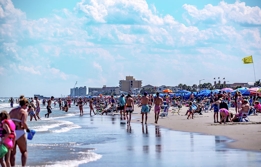 Busy With People Myrtle Beach On A Hot Summer Day Photograph by Alex Grichenko
