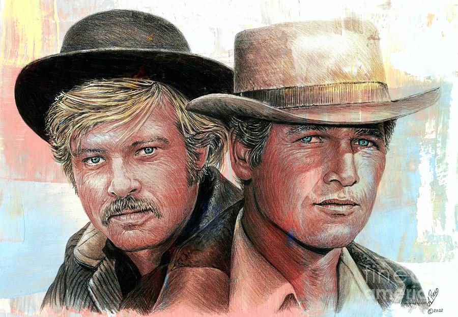 Butch and Sundance paint edit Mixed Media by Andrew Read