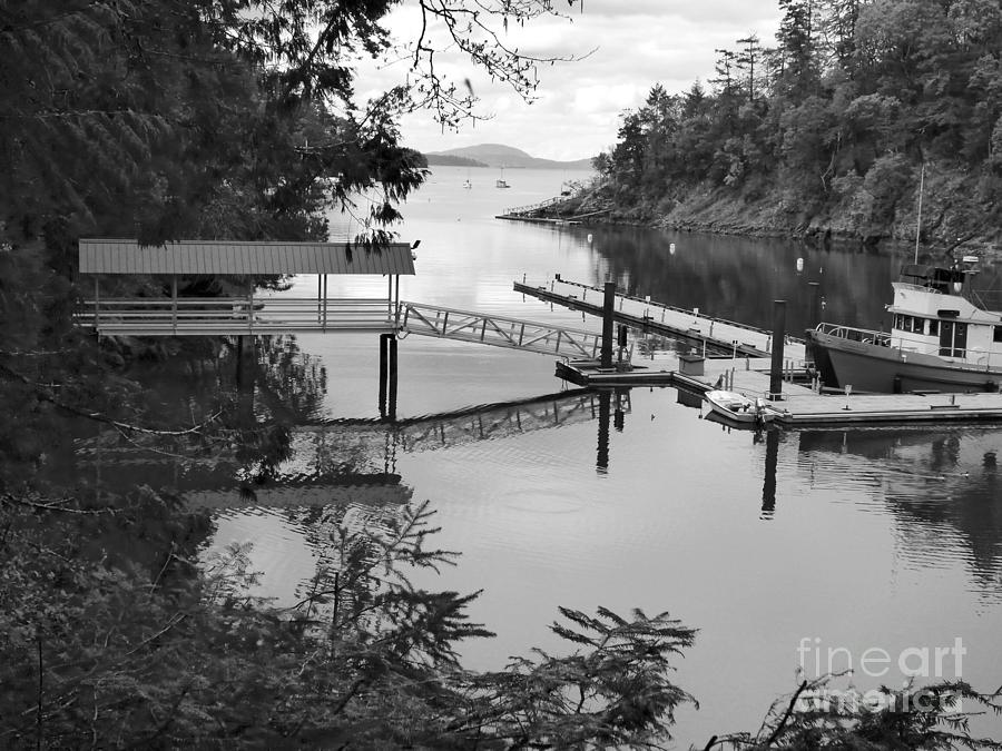 Butchart Bay in Black and white Photograph by Charles Robinson