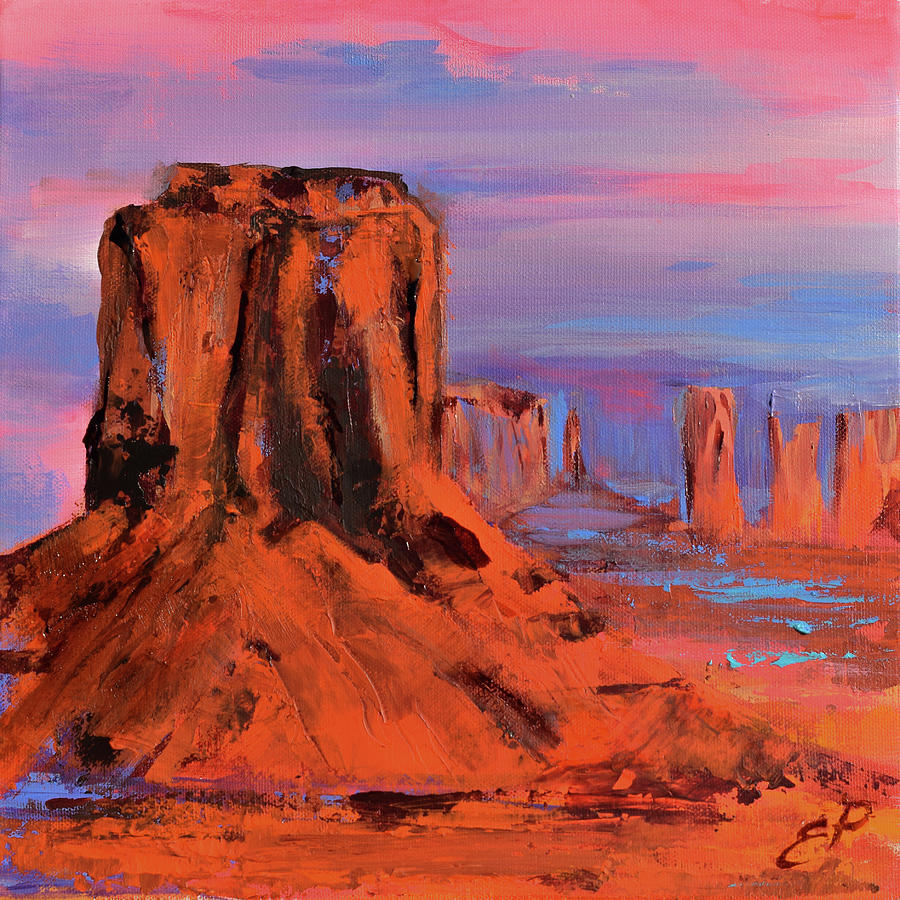 Impressionism Painting - Monument Valley buttes by Elise Palmigiani