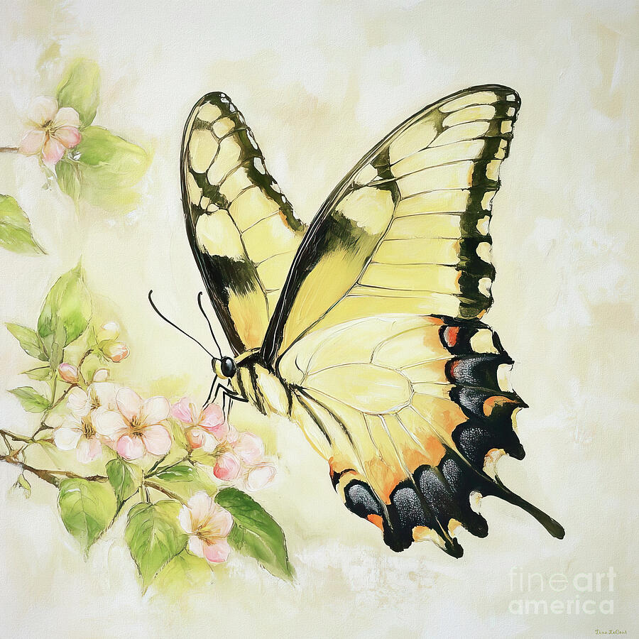 Buttercup Wings Painting by Tina LeCour