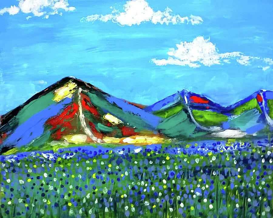 Buttercups and Bluebellsl Painting by Rusty Gladdish