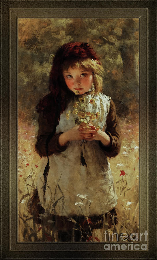 Buttercups by George Elgar Hicks Old Masters Classical Fine Art Reproduction Painting by Rolando Burbon
