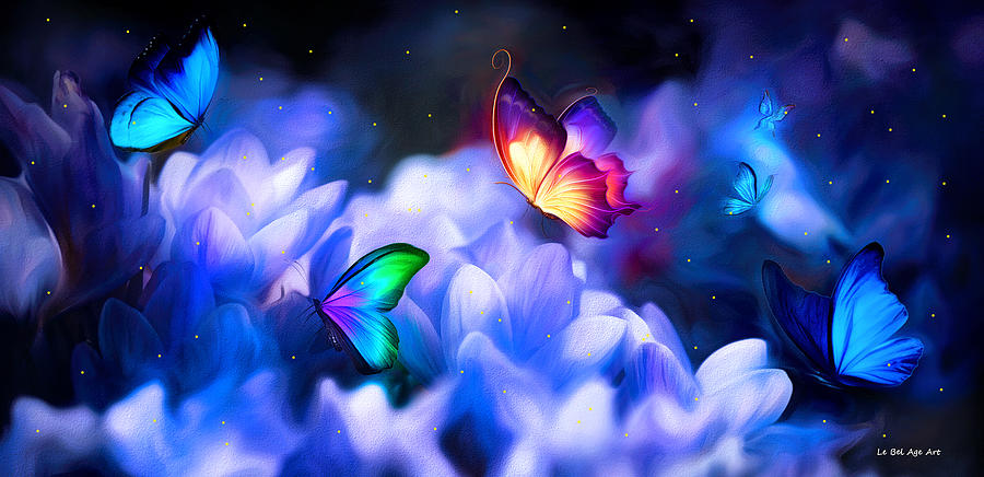 Butterflies And Magic Digital Art by Le Bel Age Art - Pixels