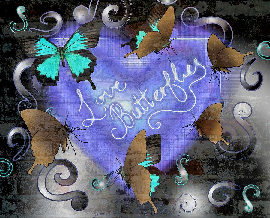 Butterflies Attracted to Purple Glow Drawing by Joan Stratton